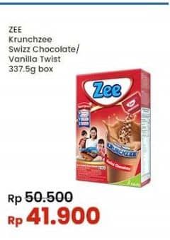 Promo Harga ZEE Susu Bubuk Krunchzee Swizz Chocolate, Vanilla Twist 337 gr - Indomaret