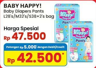 Promo Harga Baby Happy Body Fit Pants L28, M32, S38+2 28 pcs - Indomaret