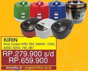 Promo Harga KIRIN Rice Cooker KRC-390, KRC-390HA, KRC-720D, KRC-620D, KRC-520D, KRC-150, KRC-087  - Yogya