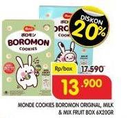 Promo Harga MONDE Boromon Original, Cookies Milk, Cookies Mix Fruit 120 gr - Superindo