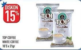 Promo Harga Top Coffee White Coffee per 10 sachet 21 gr - Hypermart