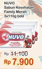 Promo Harga NUVO Family Bar Soap per 3 pcs 110 gr - Indomaret