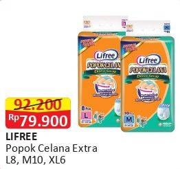 Promo Harga Lifree Popok Celana Ekstra Serap L8, M10, XL6  - Alfamart