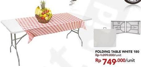 Promo Harga Folding Table White 180  - Carrefour