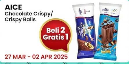 Promo Harga Aice Ice Cream Chocolate Crispy, Crispy Balls 60 gr - Indomaret