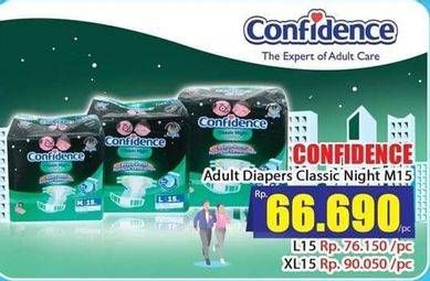 Promo Harga Confidence Adult Diapers Classic Night XL15  - Hari Hari