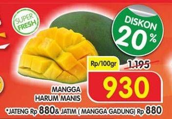 Promo Harga Mangga Harum Manis per 100 gr - Superindo