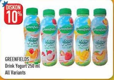 Promo Harga GREENFIELDS Yogurt Drink All Variants 250 ml - Hypermart