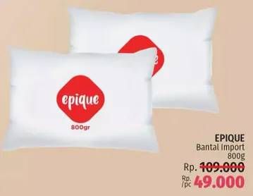 Promo Harga EPIQUE Pillow/Bolster  - LotteMart