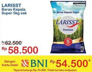 Promo Harga Larisst Beras Kepala Super 5 kg - Indomaret