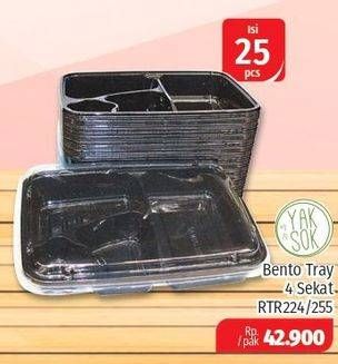 Promo Harga YAKSOK Bento Tray 4 Sekat RTR 224/225 25 pcs - Lotte Grosir