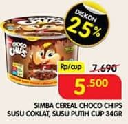 Promo Harga Simba Cereal Choco Chips Susu Coklat, Susu Putih 34 gr - Superindo
