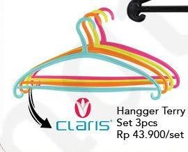 Promo Harga CLARIS Hanger Terry 0159 3 pcs - Carrefour
