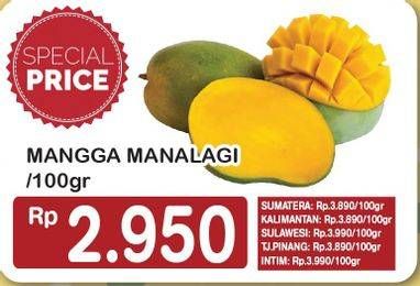 Promo Harga Mangga Manalagi per 100 gr - Hypermart