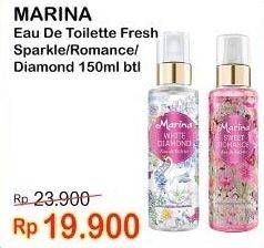 Promo Harga MARINA Eau De Toillete Fresh Sparkle, Sweet Romance, White Diamond 150 ml - Indomaret