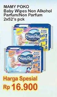 Promo Harga MAMY POKO Baby Wipes Perfumed, Non Perfumed per 2 pouch 52 pcs - Indomaret