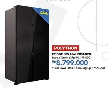 Promo Harga POLYTRON PRS 450 Fridge 463L B (Black)  - Carrefour