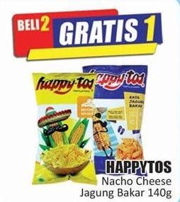 Promo Harga HAPPY TOS Tortilla Chips Nacho Cheese, Jagung Bakar/Roasted Corn 140 gr - Hari Hari