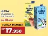 Promo Harga Ultra Milk Susu UHT Coklat, Full Cream 1000 ml - Yogya