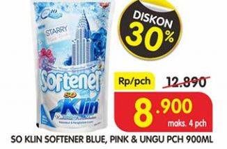 Promo Harga SO KLIN Softener Blue, Pink, Ungu 900 ml - Superindo