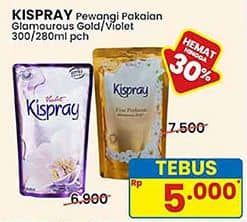 Promo Harga Kispray Pelicin Pakaian Glamorous Gold, Violet 300 ml - Indomaret