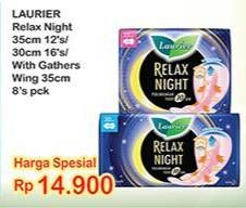 Promo Harga Laurier Relax Night 30cm, 35cm, Gathers 35cm 8 pcs - Indomaret