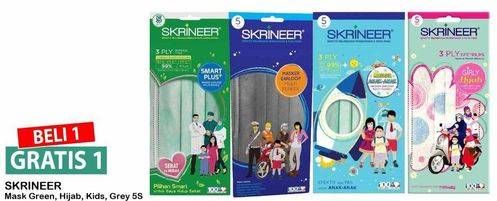 Promo Harga SKRINEER Masker Smart Plus Earloop Green, Earloop Grey, Anak Earloop Green, Girly Earloop Motif 5 pcs - Alfamart
