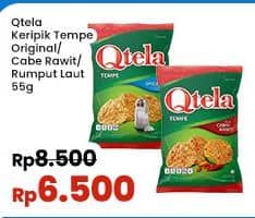 Promo Harga Qtela Keripik Tempe Original, Rumput Laut, Cabai Rawit 55 gr - Indomaret