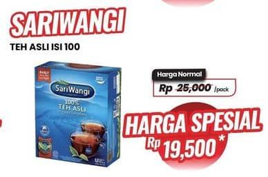 Promo Harga Sariwangi Teh Asli 185 gr - Carrefour