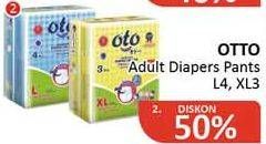 Promo Harga OTO Adult Diapers Pants XL3, L4 3 pcs - Alfamidi