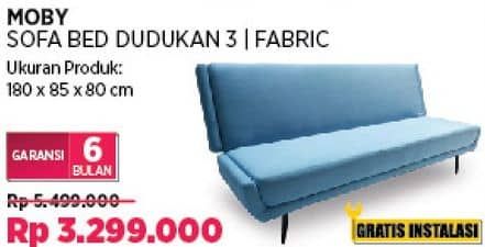 Promo Harga Courts Moby Sofa Bed Dudukan 3 | Fabric  - COURTS