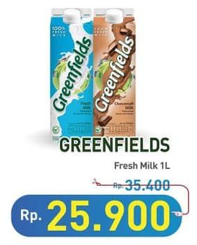 Promo Harga Greenfields Fresh Milk 1000 ml - Hypermart