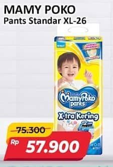 Promo Harga Mamy Poko Pants Xtra Kering XL26 26 pcs - Alfamart