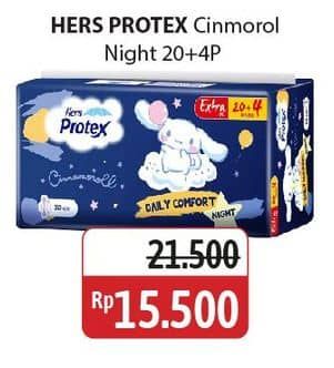 Promo Harga Hers Protex Comfort Night Wing 30cm 24 pcs - Alfamidi
