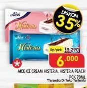 Promo Harga Aice Ice Cream Histeria Vanila Peach 70 ml - Superindo