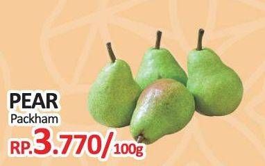 Promo Harga Pear Packham per 100 gr - Yogya