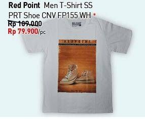 Promo Harga RED POINT Men T-Shirt SS PRT Shoe CNV FP155 WH  - Carrefour