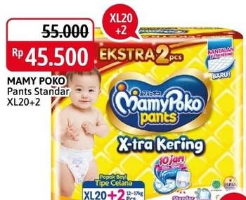 Promo Harga Mamy Poko Pants Xtra Kering XL20+2 22 pcs - Alfamidi