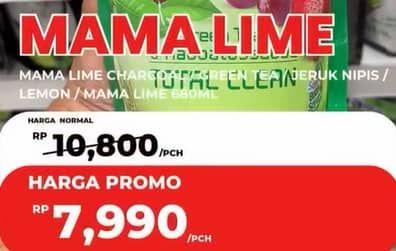 Promo Harga Mama Lime Cairan Pencuci Piring Charcoal, Green Tea, Lime, Lemon 680 ml - Carrefour