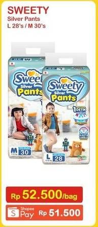 Promo Harga Sweety Silver Pants L28, M30 28 pcs - Indomaret
