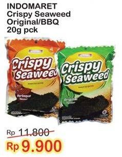 Promo Harga INDOMARET Crispy Seaweed Original, Barbeque 20 gr - Indomaret