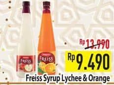 Promo Harga Freiss Syrup Squash Lychee, Orange 500 ml - Hypermart