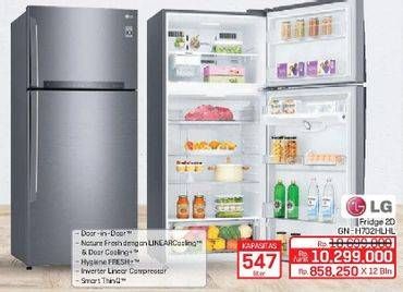 Promo Harga LG GN-H702HLHU | 547 Litres Double Door Frost Free Refrigerator  - Lotte Grosir