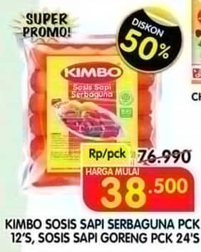 Promo Harga Kimbo Sosis Sapi Goreng/Serbaguna  - Superindo