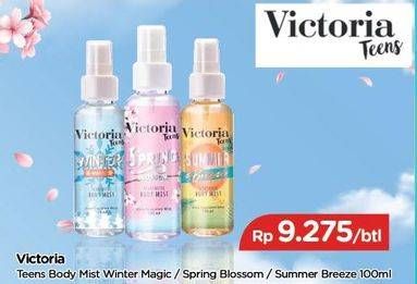 Promo Harga VICTORIA Teens Body Mist Winter Magic, Spring Blossom, Summer Breeze 100 ml - TIP TOP