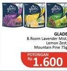 Promo Harga GLADE Bathroom Lemon Zest, Mountain Pine, Lavender Mist 85 gr - Alfamidi