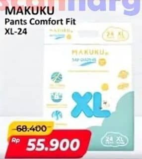 Promo Harga Makuku Comfort Fit Diapers Pants XL24 24 pcs - Alfamart