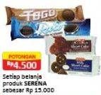 Promo Harga SERENA TOGO Biskuit Cokelat Chocolate, Peanut  - Alfamart