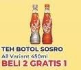 Promo Harga SOSRO Teh Botol Less Sugar, Original 450 ml - Yogya