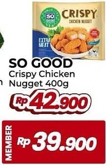 Promo Harga So Good Crispy Chicken Nugget 400 gr - Yogya